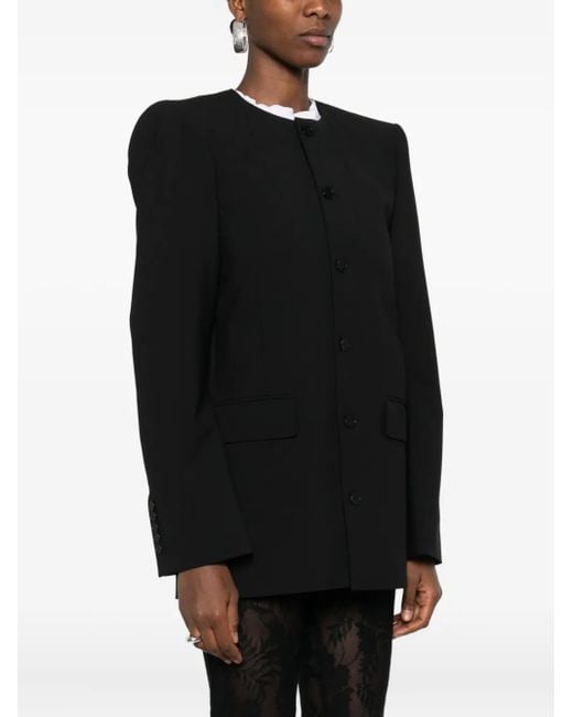 ALAINPAUL Black Round-Neck Tailored Jacket