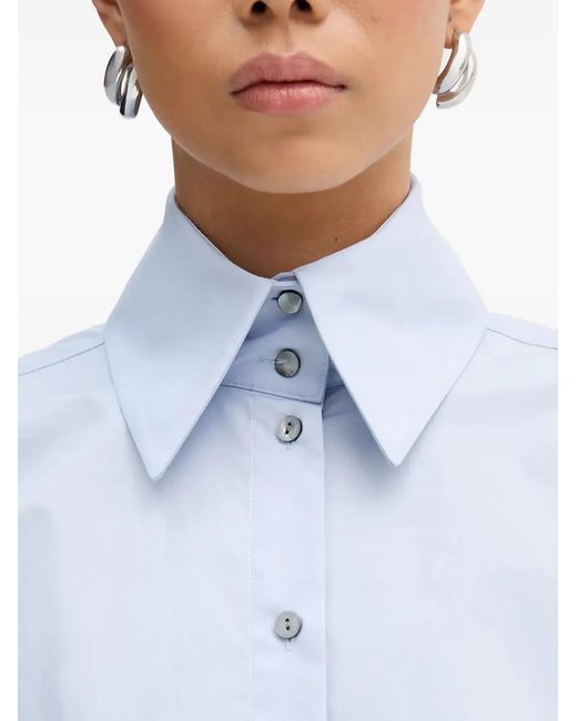 Karl Lagerfeld Blue Tie Buttoned Shirt