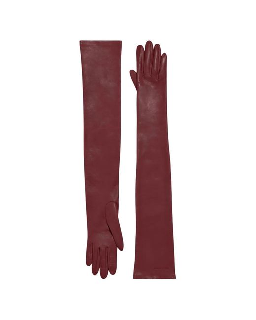 Balenciaga Red Lamb-Leather Long Gloves