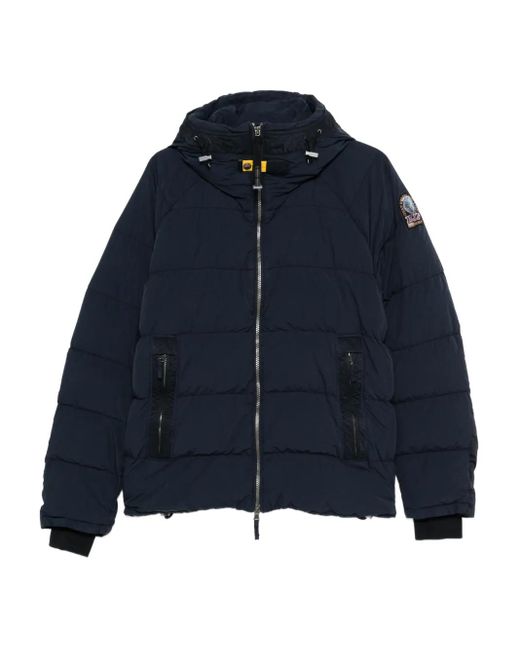 Parajumpers Blue Hooded-Quilted Jacket for men