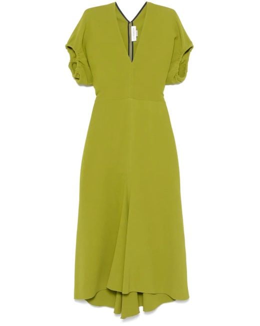 Victoria Beckham Green Midi Dress