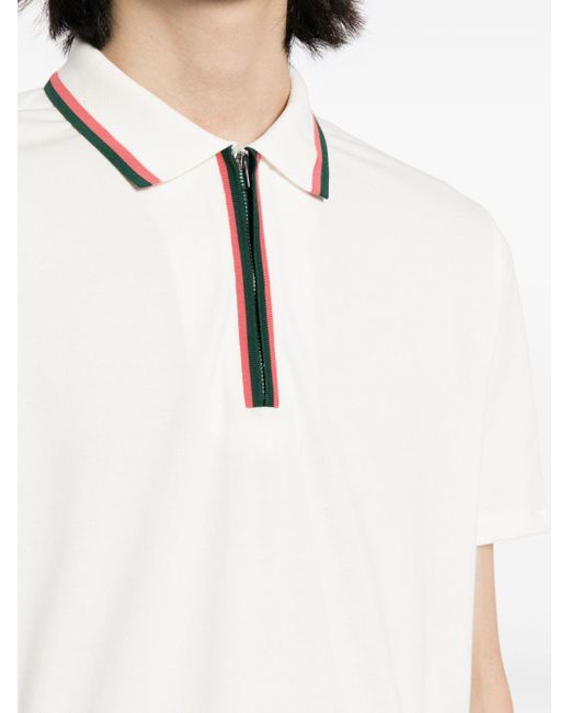 PS by Paul Smith White Zip-up Cotton Polo Shirt for men