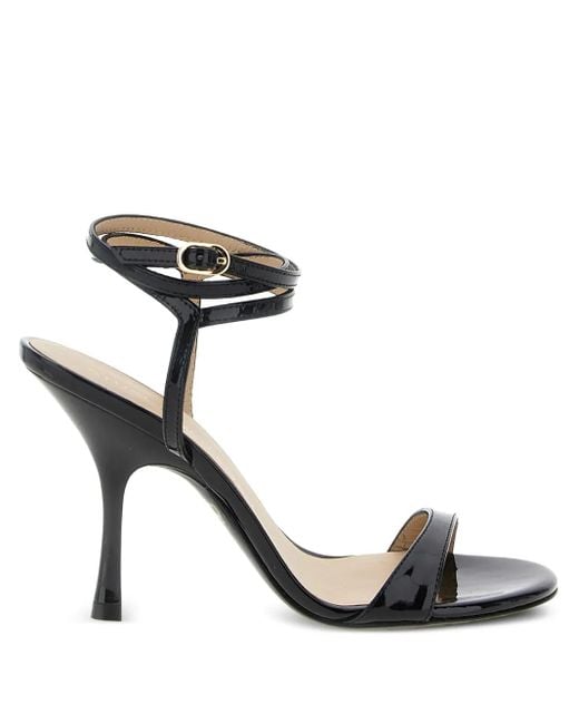 Stuart Weitzman Black Nudist Sandalen mit Wickelknöchel 100mm