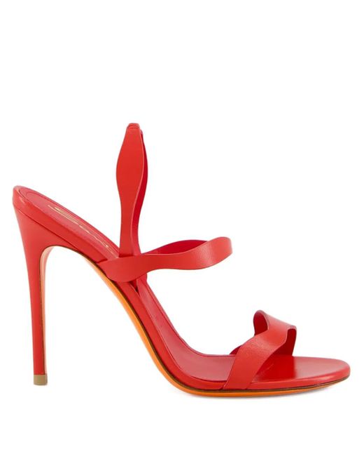 Santoni Red Adriatica Leather Pumps
