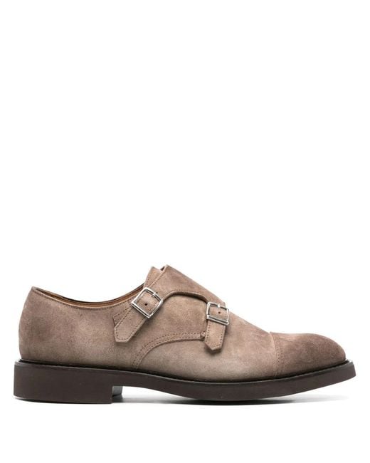Doucal's Brown Double Monk Strap Shoes for men