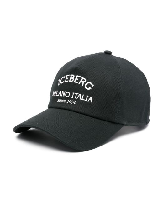Iceberg Black Logo-print Baseball Cap for men