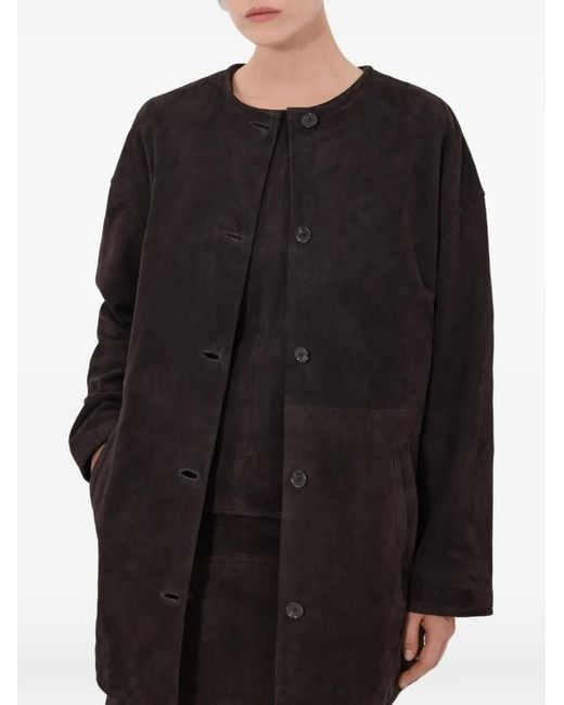 Loulou de Saison Black Waren Button-Up Coat