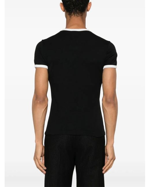 Courreges Black Cotton Jersey T-Shirt for men