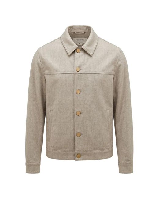 Jacob Cohen Gray Button-Up Wool Jacket for men