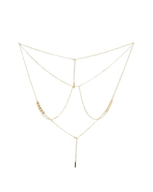 Luv Aj White Spiral-Detail Multi-Chain Necklace