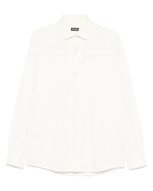 Zegna White Classic-Collar Shirt for men