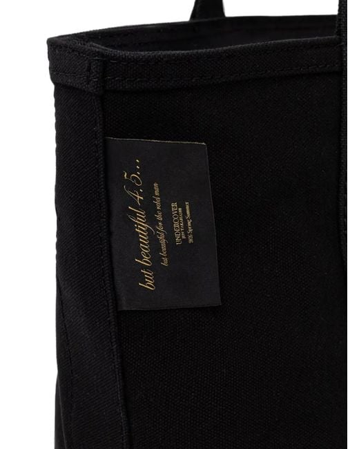 Undercover Black Logo-Print Canvas Tote Bag for men