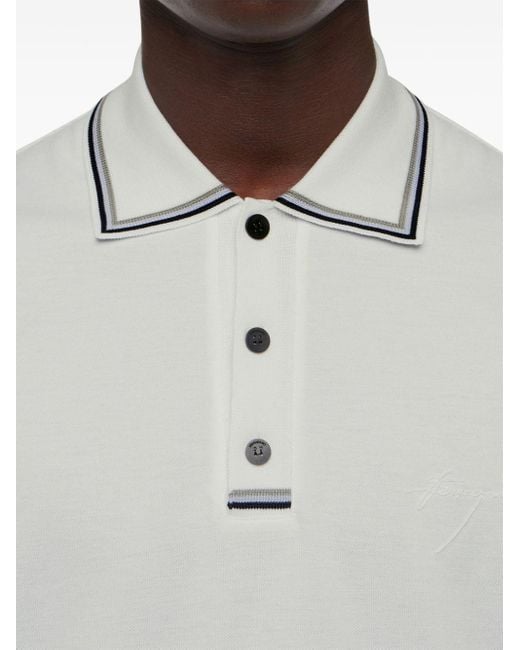 Ferragamo Poloshirt mit kurzen Ärmeln in White für Herren