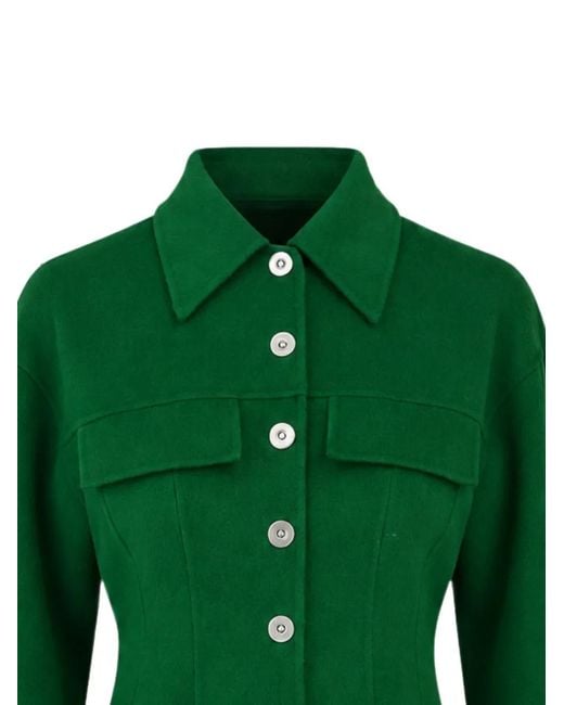 Sportmax Green Button-Up Chest-Pocket Jacket