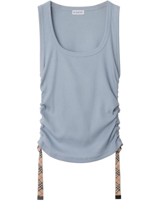 Burberry チェックトリム タンクトップ Blue