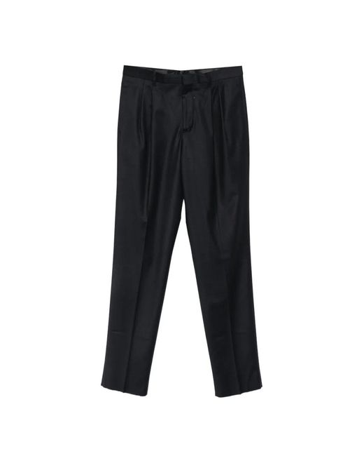 Lardini Black Pleated Wool Trousers for men