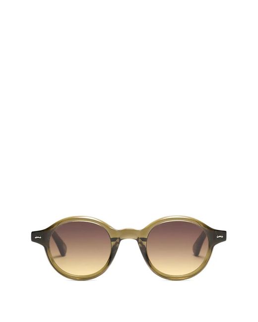 PETER AND MAY Green S117 Mimosa Sun Round-Frame Sunglasses