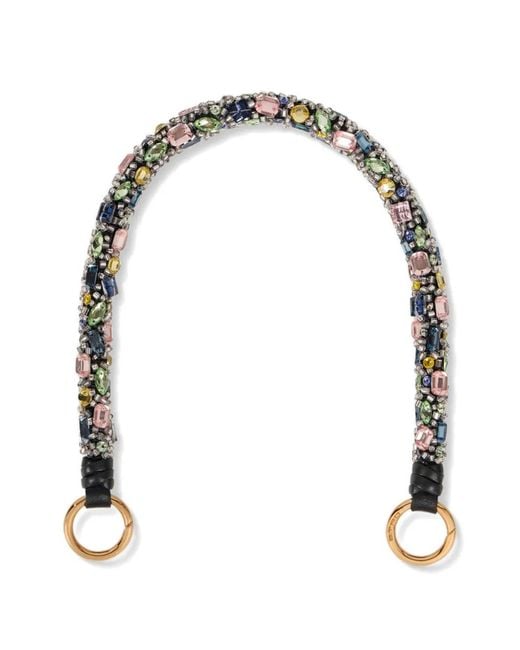 Etro White Bag Handle With Rhinestones