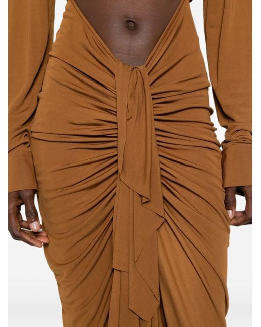 Christopher Esber Brown Draped Maxi Dress