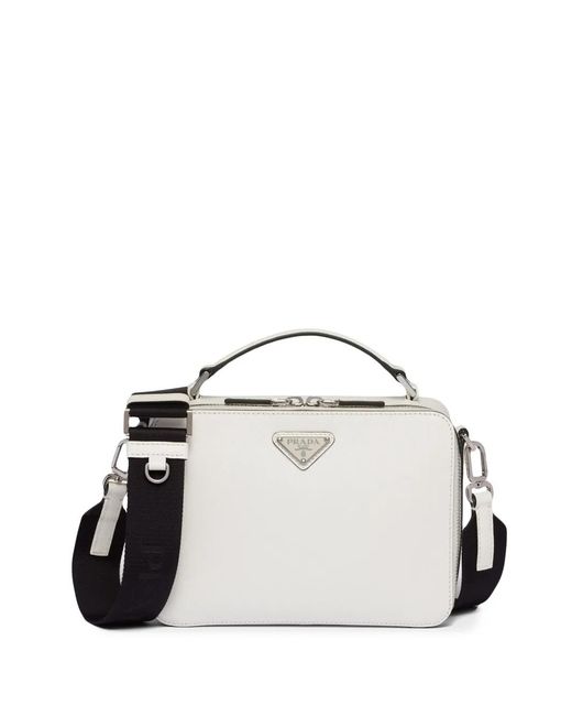 Prada White Brique Medium Saffiano Leather Bag for men