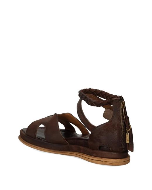 A.s.98 Brown Braided Sandals