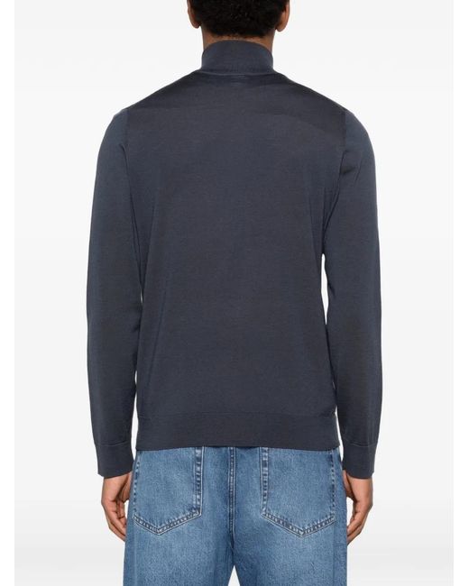 Paul Smith Blue Signature Stripe Zip-Through Cardigan for men