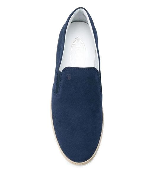 Tod's Blue Suede Slip-On Espadrilles for men