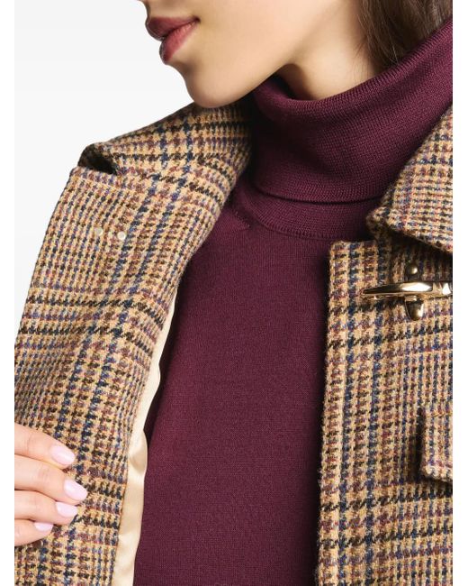 Fay Brown Checked Jacket