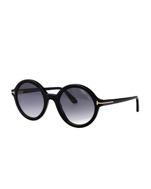 Tom Ford Black Nicolette Round-Frame Sunglasses