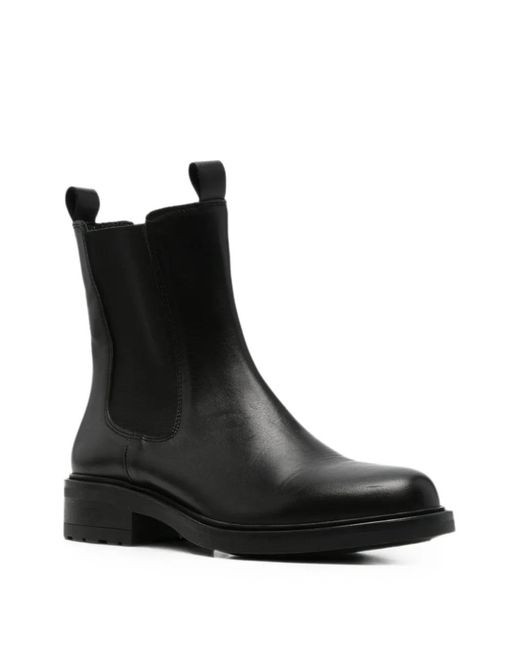 SERGIO MORETTI FIRENZE Black Elasticated-Panel Pull-Tab Ankle Boots