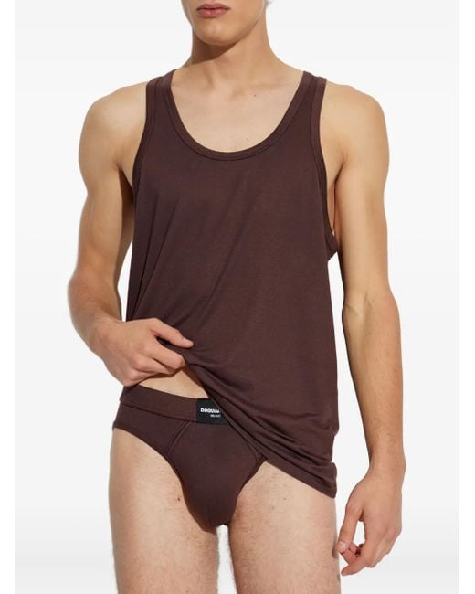 DSquared² Purple Logo-Patch Vest for men