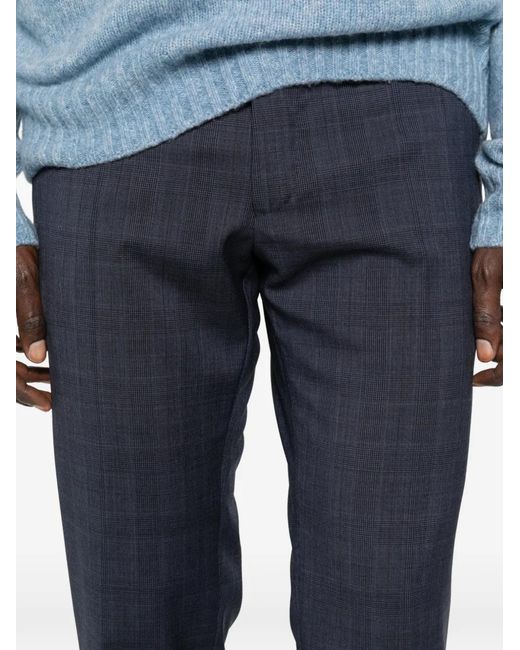 Incotex Blue Checked Trousers for men