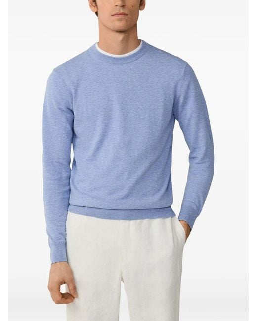 Hackett Blue Crew-Neck Knitted Sweater for men