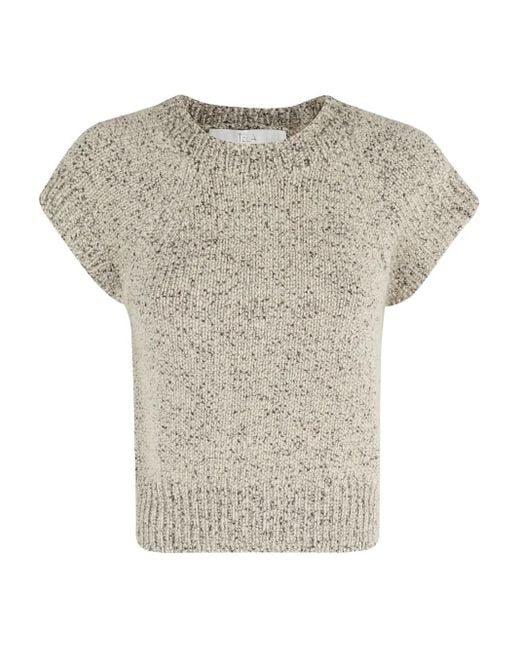 Tela White Speckled Short-Sleeve Top