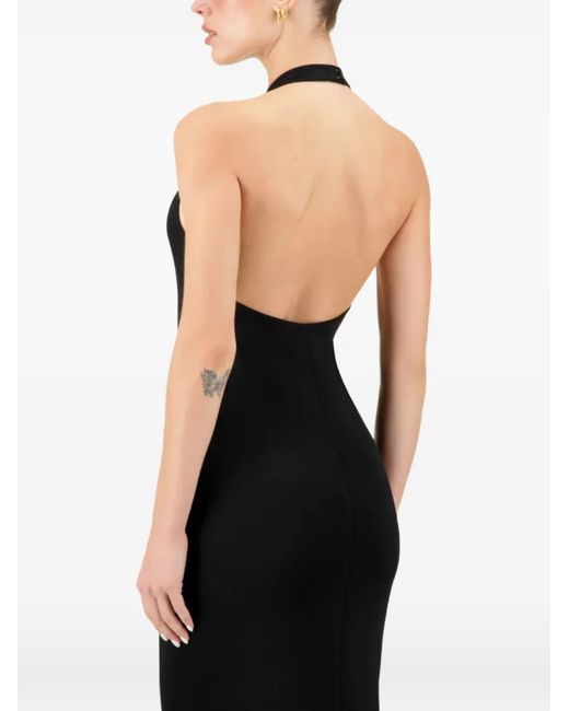 LA GALPA Black Aziza Backless Halterneck Maxi Dress