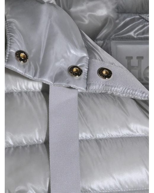 Herno Gray Hooded Quilted Coat