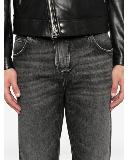 Balmain Gray Jeans With Logo Appliqué for men
