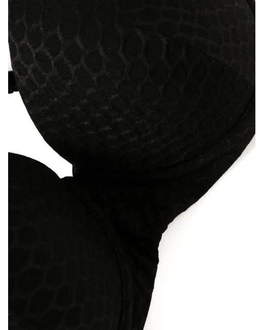 Noire Swimwear Black Nikki Snakeskin-Effect Bikini Set