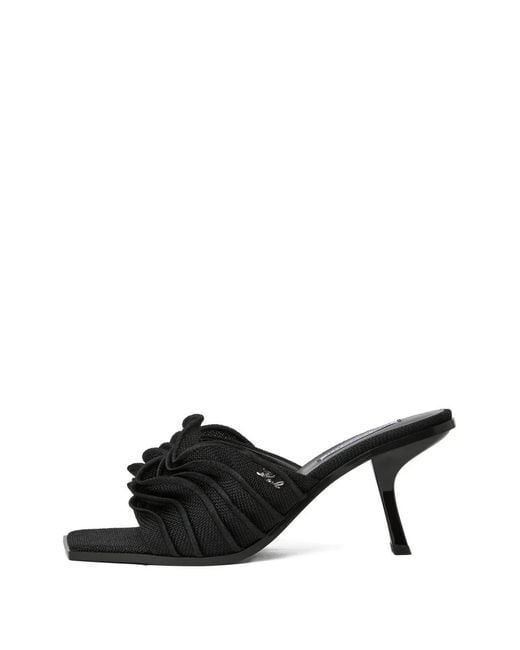 Karl Lagerfeld Black Karmel Hessian Sandals
