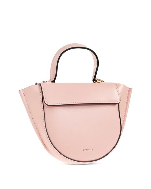 Wandler Pink Hortensia Piccola Handle Leather Tote Bag