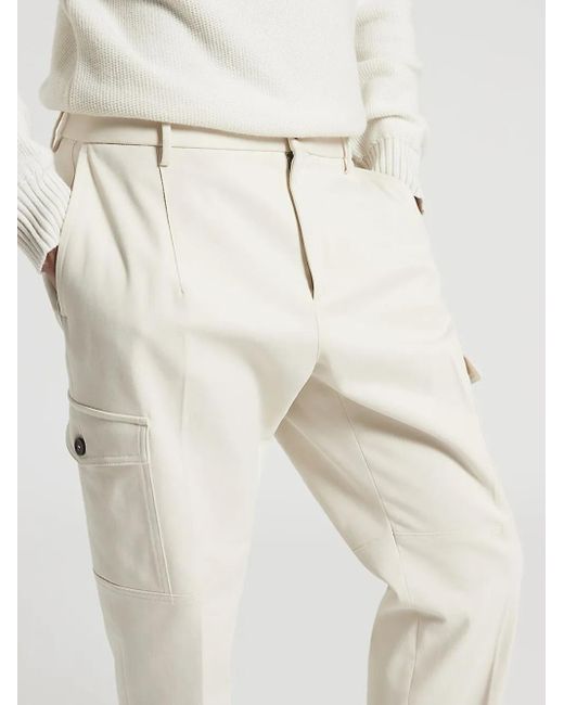 Peserico Natural Drawstring Cargo Trousers for men