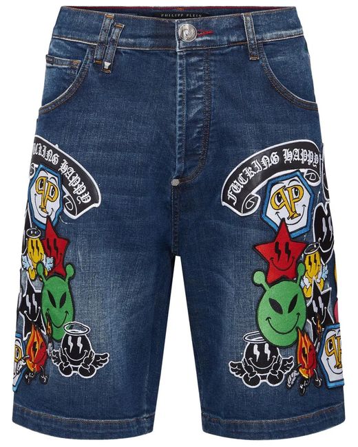 Philipp Plein Blue Fermentera Shorts for men