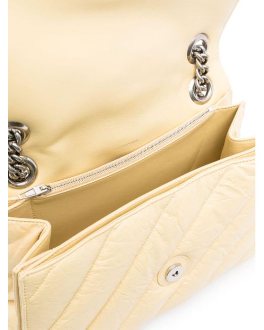 Balenciaga Natural Medium Crush Leather Shoulder Bag
