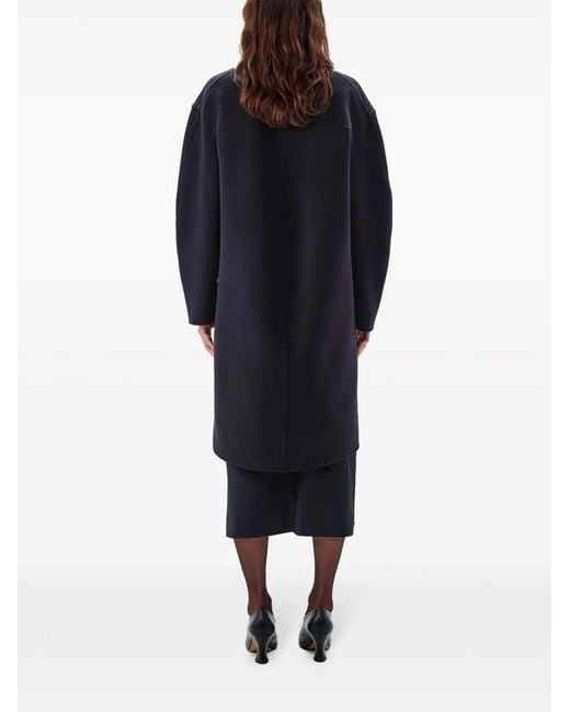 Another Tomorrow Blue Wool Cocoon Coat