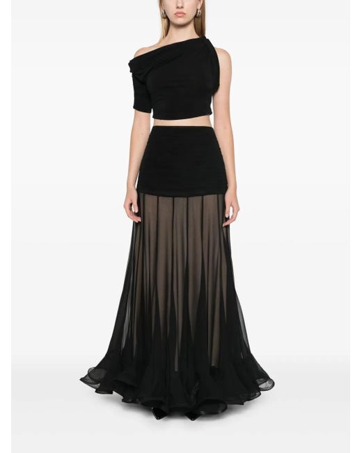 Zimmermann Black Illustration Flounce Skirt