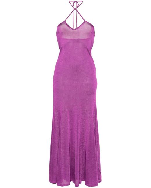 Tom Ford Purple Fine-knit Maxi Dress