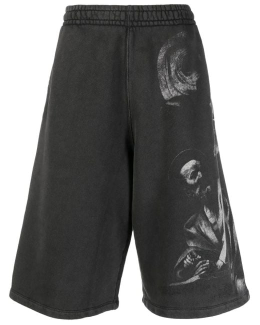 Off-White c/o Virgil Abloh Joggingshorts Mit Saint Matthew-Print in Black für Herren