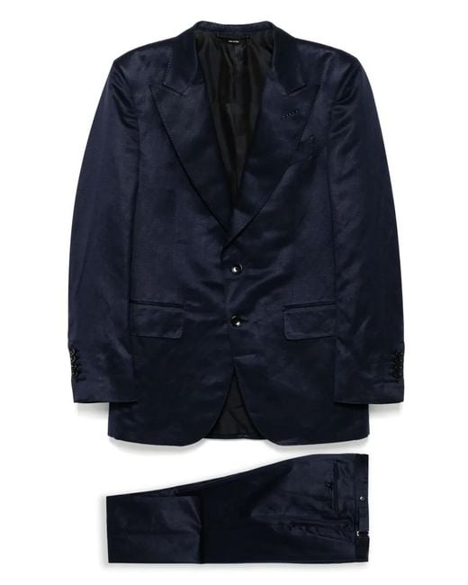 Tom Ford Blue Single-Breasted Suit for men