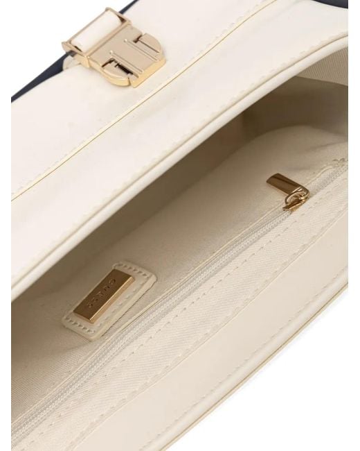 Guess White Logo-Print Buckle-Fastening Shoulder Bag