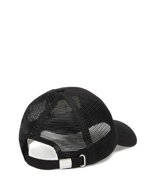 Calvin Klein Black Mesh-Panel Logo-Patch Cap